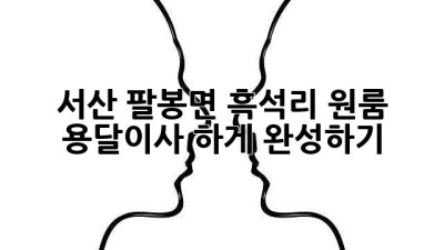 서산 팔봉면 흑석리 원룸 용달이사, 轻松하게 완성하기!